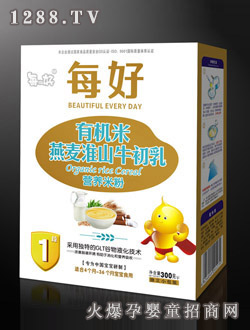每好1段有機米燕麥淮山牛初乳營養米粉