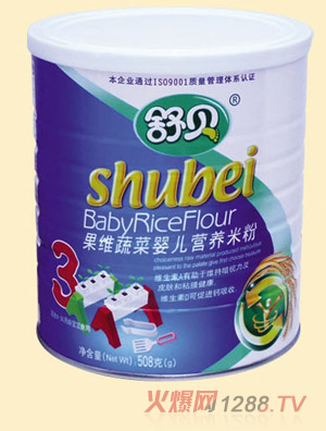 舒貝聽裝果維蔬菜嬰兒營養米粉3段