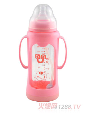 優恩寬口防摔防爆玻璃奶瓶260ml