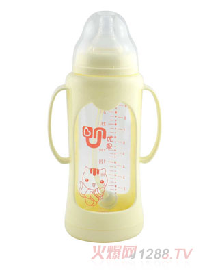 優恩寬口防摔防爆玻璃奶瓶260ml