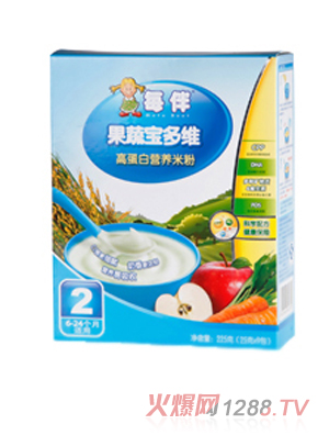 每伴果蔬寶多維高蛋白營養米粉（2段）