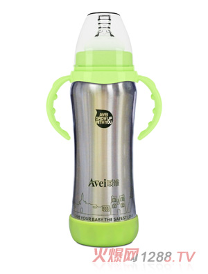 噯唯寬口徑帶柄自動不銹鋼保溫奶瓶（240ml）