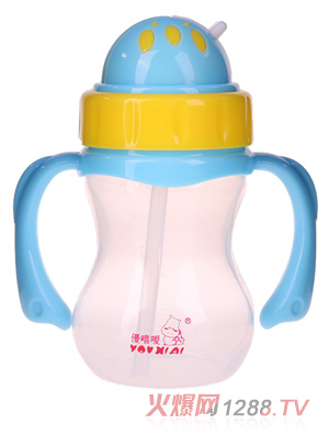 優嘻噯嬰幼兒兩用水壺（210ml寬口徑）藍色