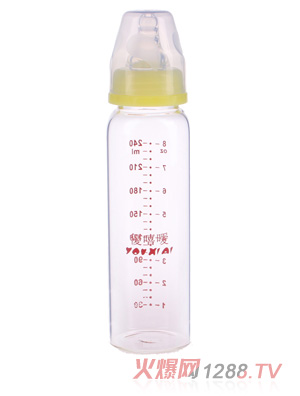 優嘻噯高硼硅晶鉆玻璃奶瓶240ml