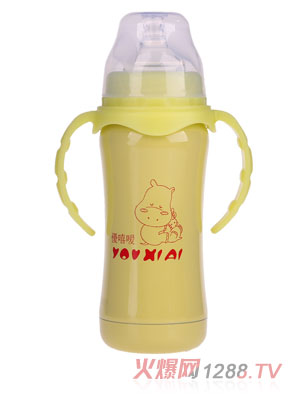 優嘻噯保溫奶瓶180ML黃色