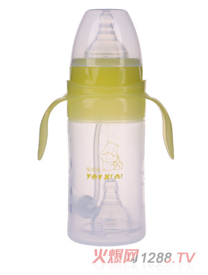 優嘻噯硅膠奶瓶230ML黃色