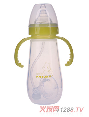 優嘻噯硅膠奶瓶300ML黃色