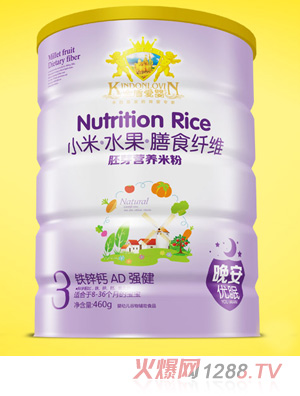金盾愛嬰小米水果膳食纖維該鈣鐵鋅AD強健胚芽營養米粉（聽）