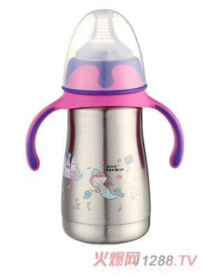 優嘻噯炫彩保溫奶瓶200ML紫色