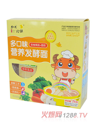 捌月拾伍多口味營養發酵面多維果蔬+香菇216g