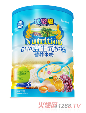 優貝滋DHA益生元護暢營養米粉-聽裝