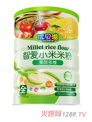 優貝滋果蔬多維智愛小米米粉-聽裝
