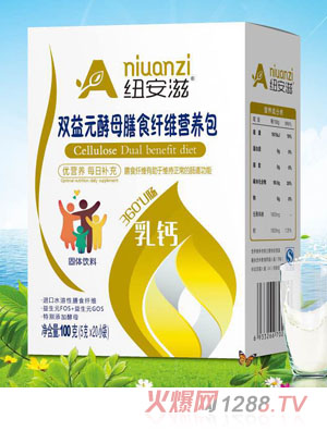 紐安滋雙益元酵母膳食纖維營養包-乳鈣