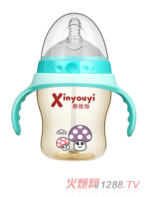 新優怡超寬口PPSU奶瓶240ml 藍色
