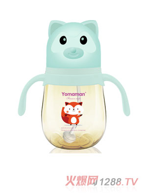 優秀媽咪小狐貍造型蓋子PPSU奶瓶300ml