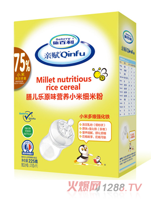 施百利親賦膳兒樂原味營養小米細米粉-小米多維強化鐵盒裝