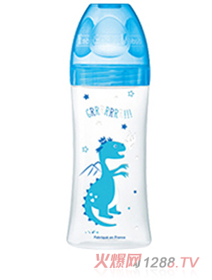 Dodie自然質感寬口徑PP奶瓶 330ml 藍色