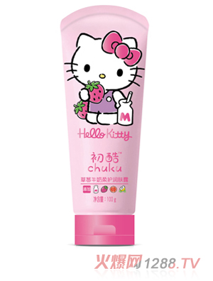 Hello Kitty初酷草莓牛奶柔護潤膚露 100g