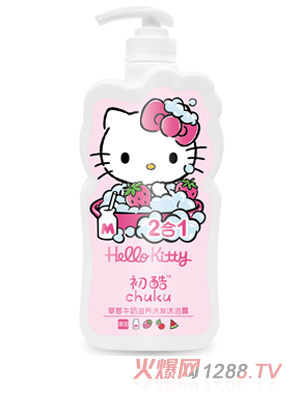 Hello Kitty初酷草莓牛奶滋養洗發沐浴露 400ml