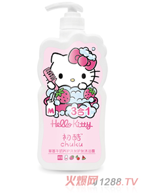 Hello Kitty初酷草莓牛奶養護洗發護發沐浴露 400ml