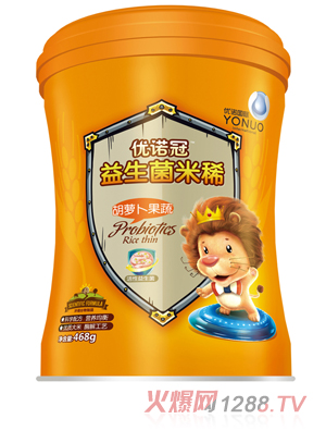 優諾冠益生菌米稀 胡蘿卜果蔬 聽裝