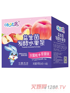 咔嘰兔益生菌發酵水果條 水蜜桃+蘋果味