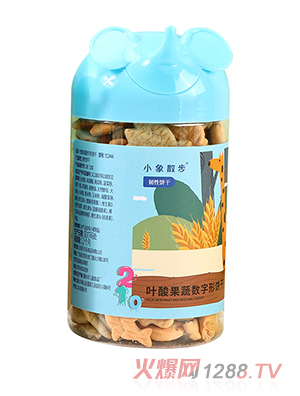 小象散步葉酸果蔬餅干-數字形