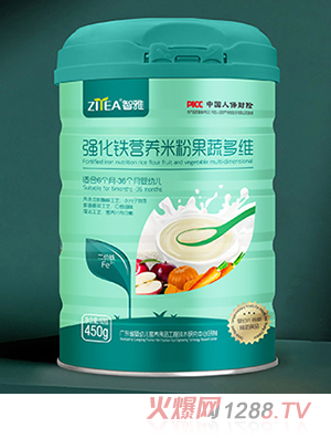 智雅強化鐵營養米粉果蔬多維 罐裝