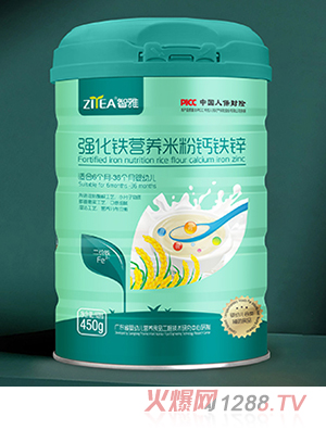 智雅強化鐵營養米粉鈣鐵鋅 罐裝